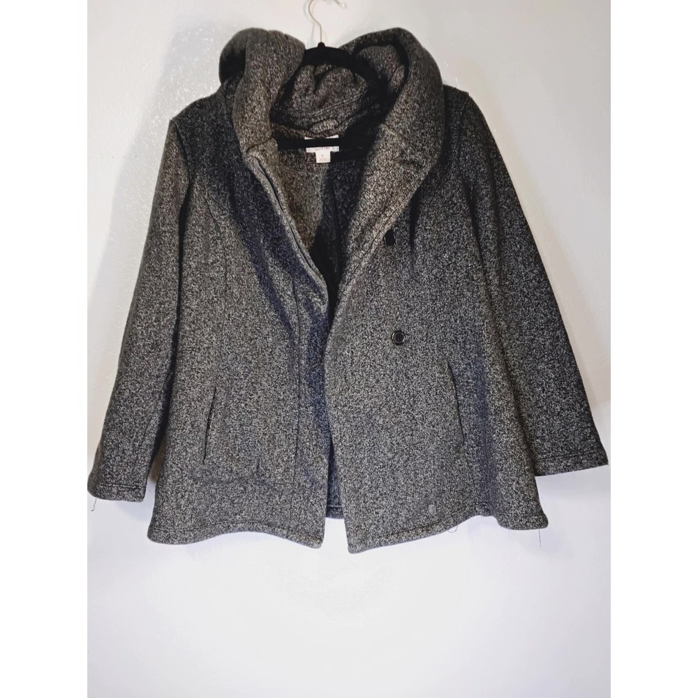 Mossimo Supply Co Women Gray Marled Knit Pea Coat Shawl Collar Jacket Small (59) - Picture 8 of 8